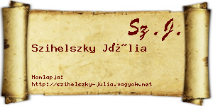 Szihelszky Júlia névjegykártya